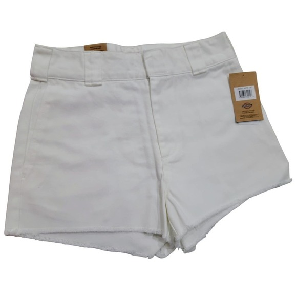 Dickies High Rise Frayed Worker Shorts White NWT - Picture 2 of 10